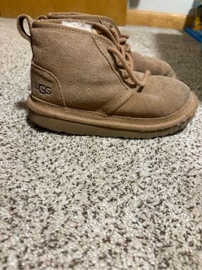 UGG Chestnut Suede Lace-Up Ankle Boots